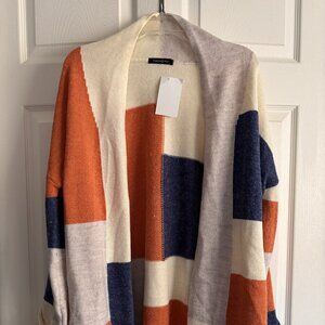 Hippie Chic NWT Colorblock Open Cardigan Size Large Boho Cozy